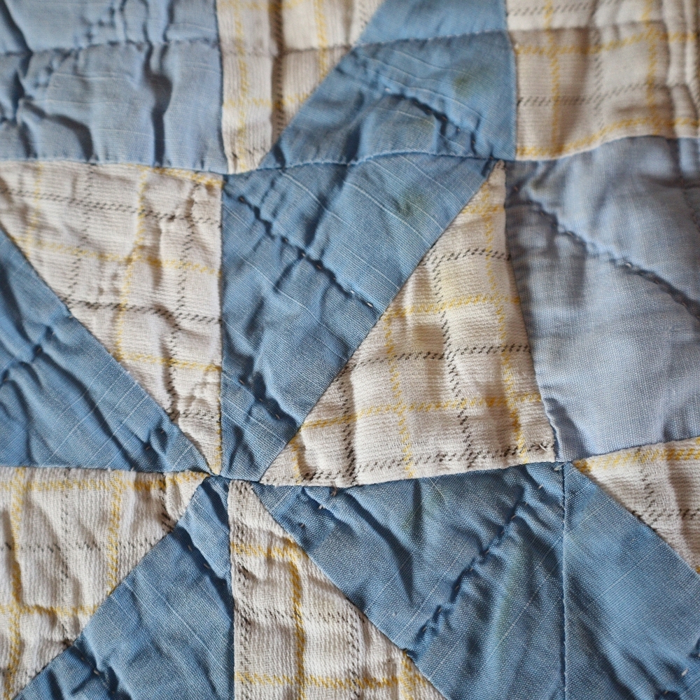 Upcycled vintage quilt chore coat handmade patchwork barn jacket - Picture 9 of 14